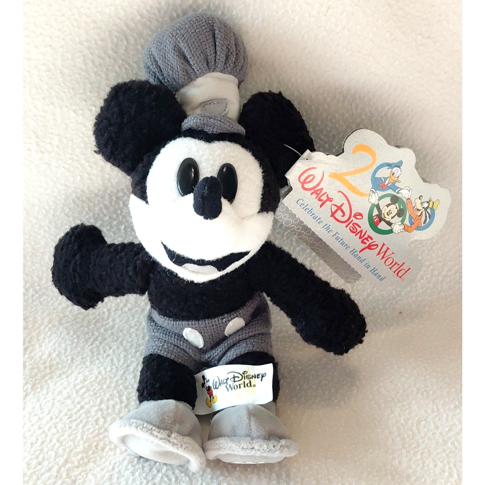 2000 Walt Disney World Steamboat Willie Millennium Mini Bean Bag Plush With Tags